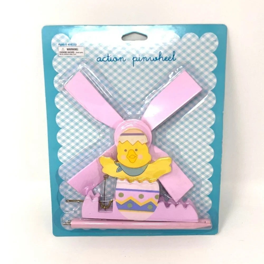 Vintage Target Action Pinwheel Easter Chick Pink Wheel Easter Yard Decor
